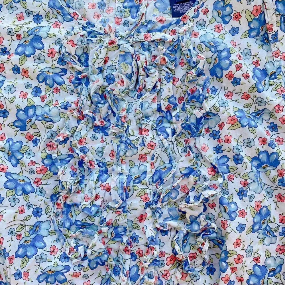 Ralph Lauren Ruffle Sleeveless Floral Top Girl’s 16
